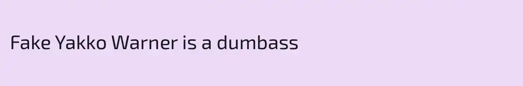 Fake Yakko Warner is a dumbass